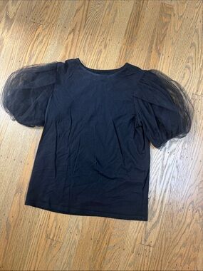 Express Black Crewneck Tee with Branded Neck Label